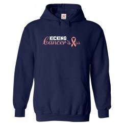 Kicking Cancer's Ass Classic Unisex Kids and Adults Pullover Hoodie For Disease Awareness